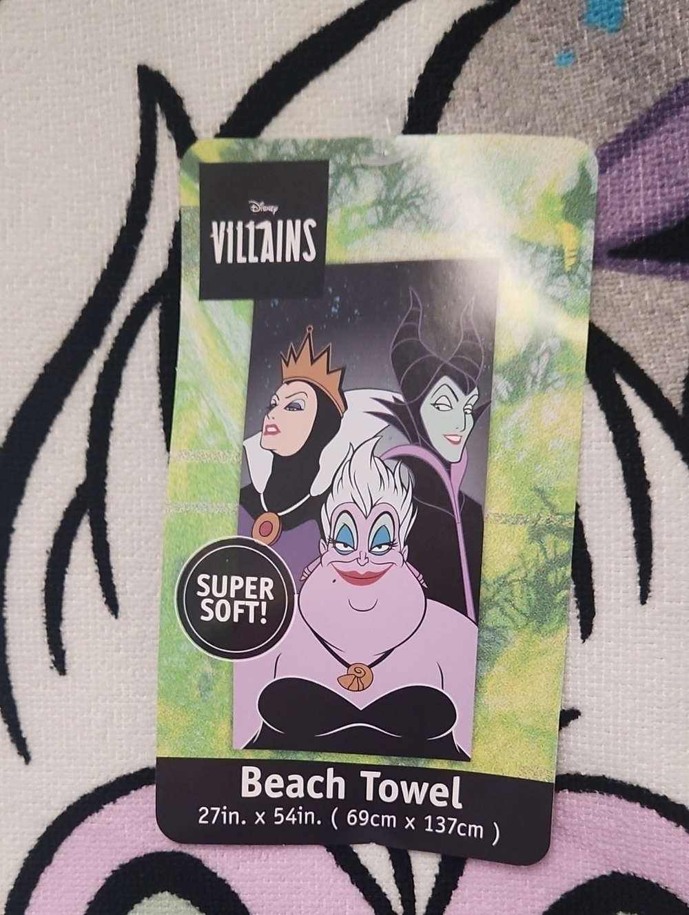 Disney Villains Beach Towel — Pink, Purple, Black